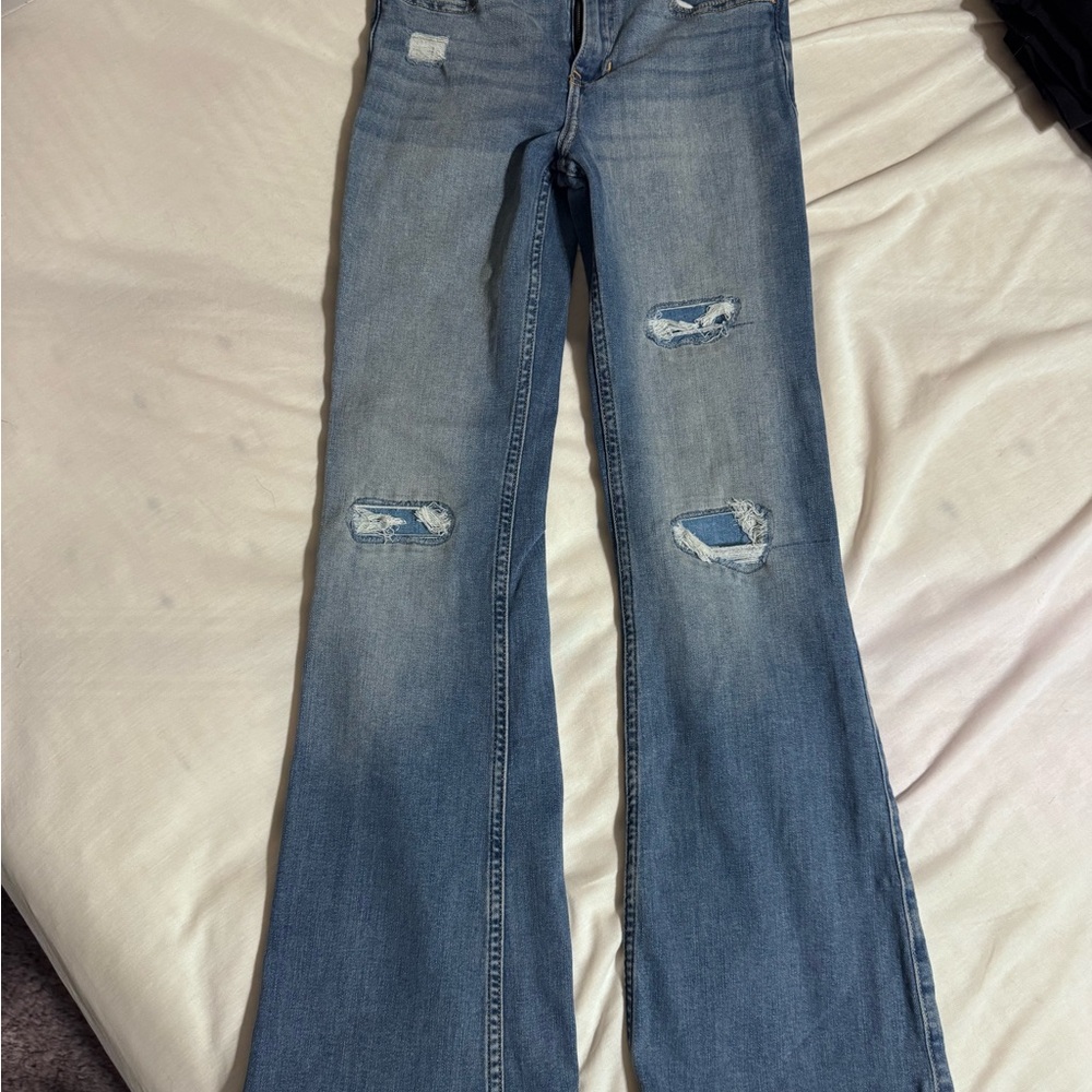 Abercrombie Kids High Rise Flare Jeans Size 9/10 Long